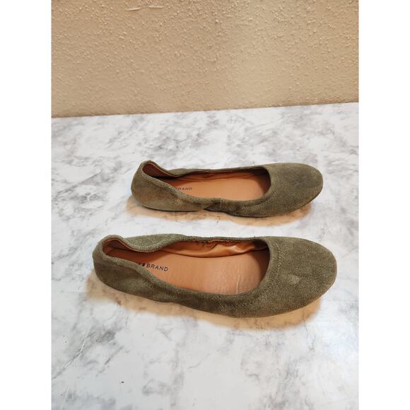 Lucky Brand Women's‎ Olive Green Erin Round Toe Ballet Flats Size 7.5 - Picture 2 of 7